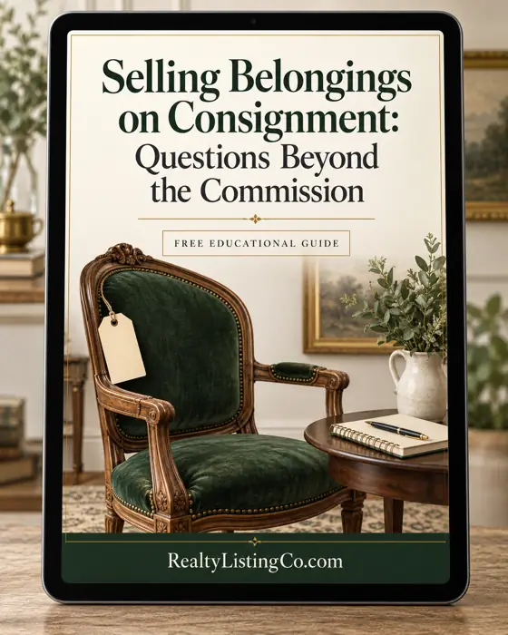Selling Belongings on Consignment: Questions Beyond the Commission — individual free educational guide cover