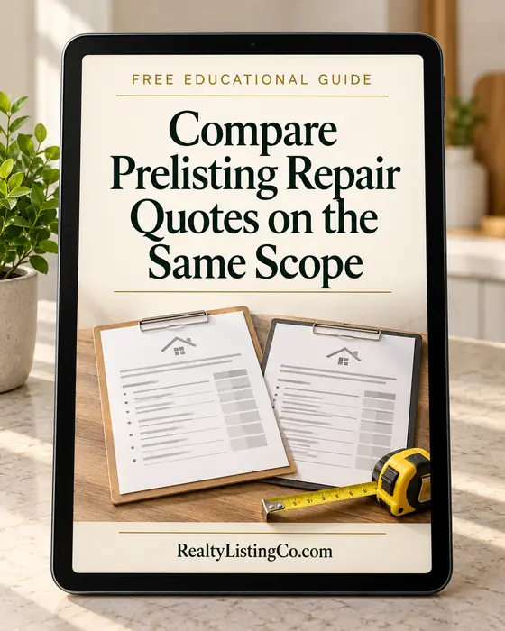 Compare Prelisting Repair Quotes on the Same Scope free educational guide cover