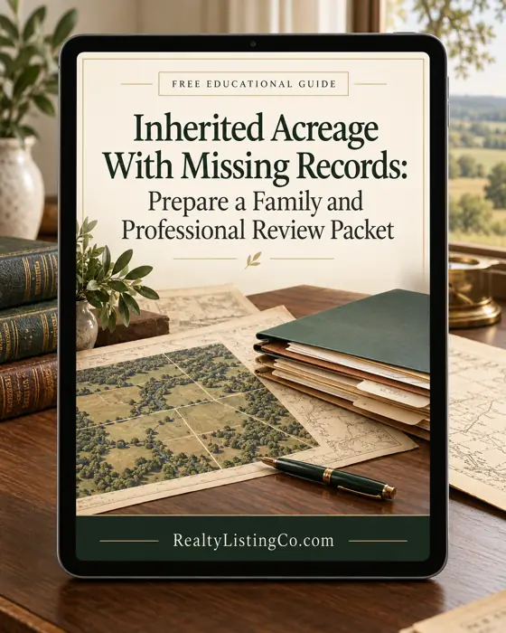 Inherited Acreage With Missing Records: Prepare a Family and Professional Review Packet — individual free educational guide cover