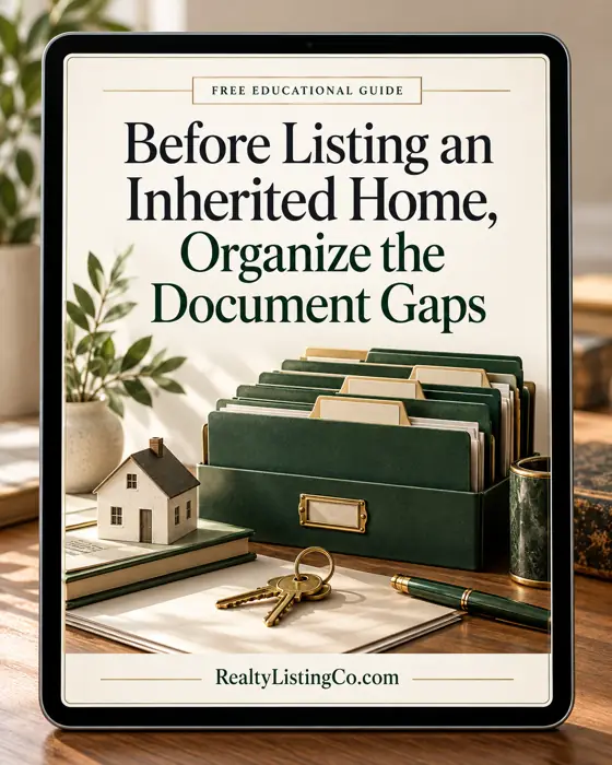 Before Listing an Inherited Home, Organize the Document Gaps — individual free educational guide cover