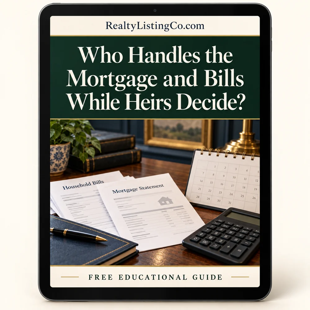 Tablet cover for Who Handles the Mortgage and Bills While Heirs Decide?