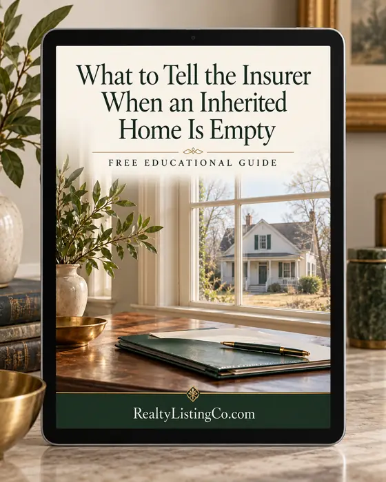 What to Tell the Insurer When an Inherited Home Is Empty — individual free educational guide cover