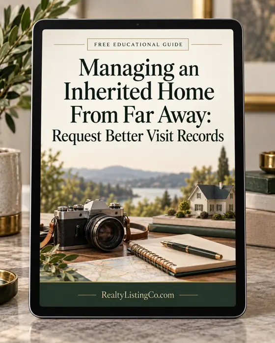 Managing an Inherited Home From Far Away: Request Better Visit Records — individual free educational guide cover