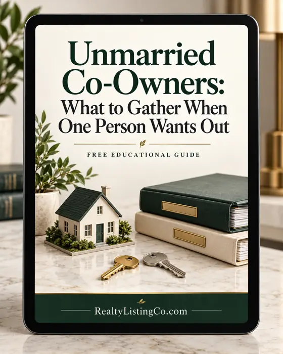 Unmarried Co-Owners: What to Gather When One Person Wants Out — individual free educational guide cover
