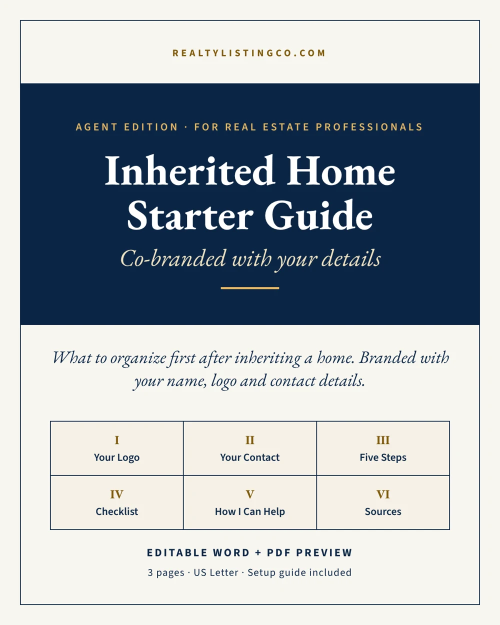 Agent Edition Inherited Home Starter Guide cover
