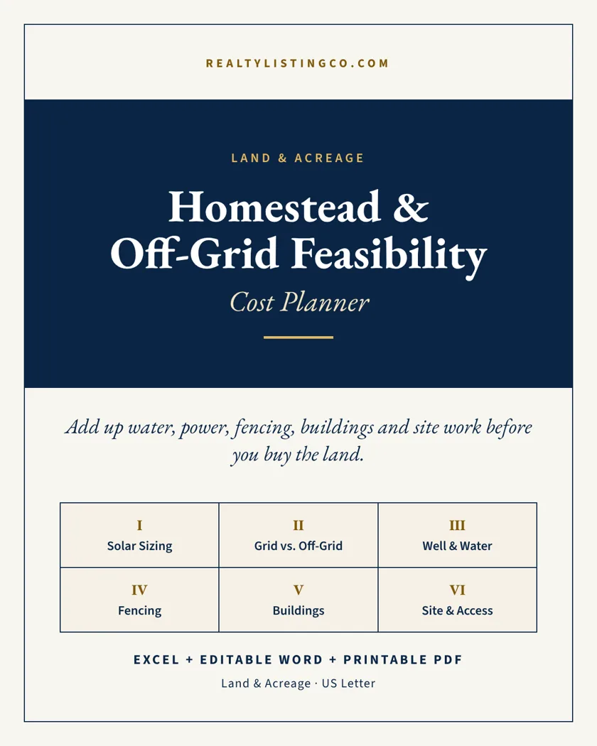 Homestead & Off-Grid Feasibility Cost Planner concept cover